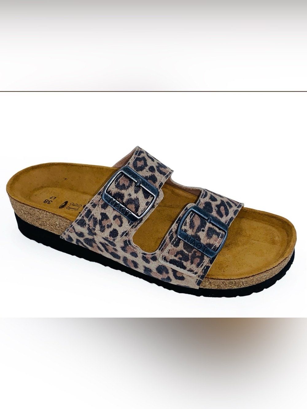 Naot Santa Barbara Sandal Cheetah Leopard Print Double-Strap Slide Sandals Sz L6 - Picture 2 of 9